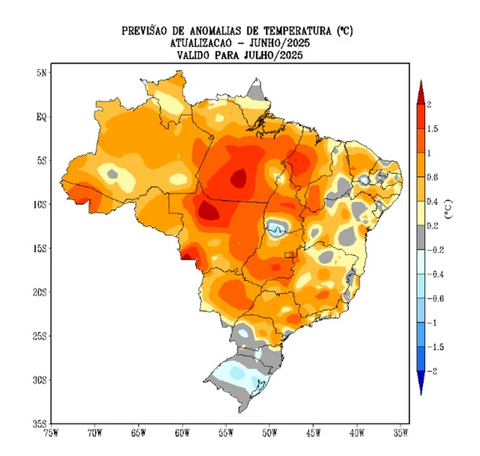 Instituto Nacional de Meteorologia (Inmet) / Reprodução Instituto Nacional de Meteorologia (Inmet) / Reprodução