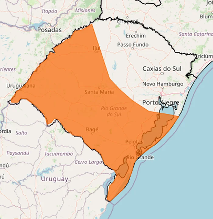 Aviso laranja se estende até as 18h desta sexta-feira (15).