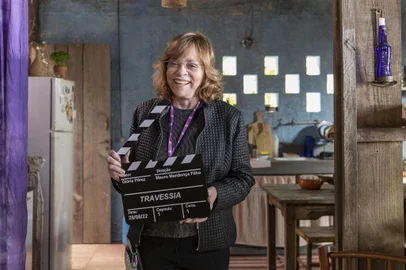 Gloria Perez no primeiro dia de gravação de Travessia<!-- NICAID(15204760) -->