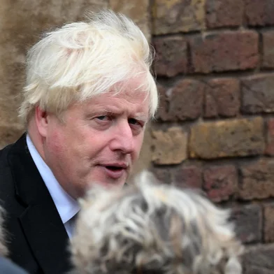 Former British Prime Minister Boris Johnson leaves after attending the Accession Council ceremony to proclaim the new King, at St James's Palace in London on September 10, 2022. - Britain's Charles III was officially proclaimed King in a ceremony on Saturday, a day after he vowed in his first speech to mourning subjects that he would emulate his "darling mama", Queen Elizabeth II who died on September 8. (Photo by Daniel LEAL / POOL / AFP)<!-- NICAID(15202740) -->