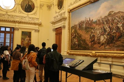 Quadro “Independência ou Morte!”, do pintor Pedro Américo, no Museu do Ipiranga, na Vila Monumento.<!-- NICAID(15197872) -->