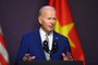 US President Joe Biden holds a press conference in Hanoi on September 10, 2023, on the first day of a visit in Vietnam. Biden travels to Vietnam to deepen cooperation between the two nations, in the face of China's growing ambitions in the region. (Photo by Nhac NGUYEN / AFP)<!-- NICAID(15536386) -->