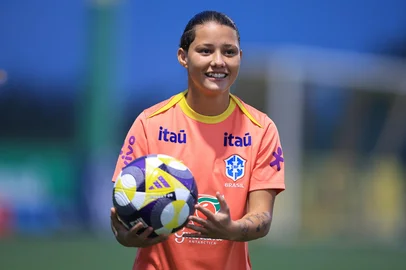 Evelin Bonifácio, atacante do Santos que foi convocada para a seleção brasileira principal.<!-- NICAID(16265399) -->