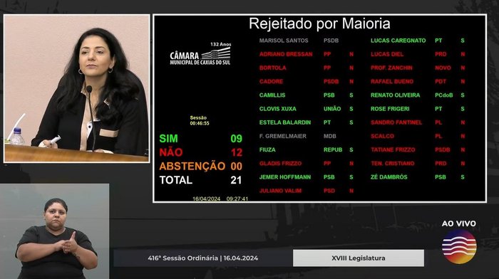Reprodução / TV Câmara Caxias