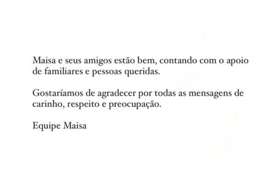 Após incêndio, equipe de Maisa Silva tranquiliza fãs<!-- NICAID(15495589) -->