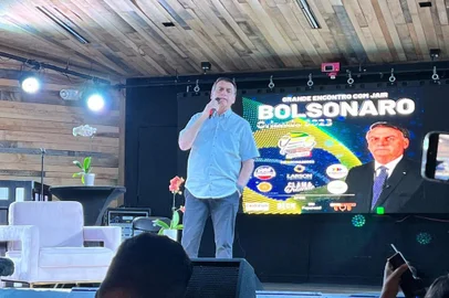 Jair Bolsonaro discursa em Orlando. Foto: Arquivo Pessoal<!-- NICAID(15336581) -->