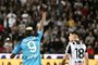 Napoli's Nigerian forward Victor Osimhen celebrates after scoring an equalizer during the Italian Serie A football match between Udinese and Napoli on May 4, 2023 at the Friuli stadium in Udine. (Photo by Tiziana FABI / AFP)Editoria: SPOLocal: UdineIndexador: TIZIANA FABISecao: soccerFonte: AFPFotógrafo: STF<!-- NICAID(15420135) -->