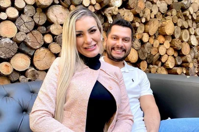 Andressa Urach e o marido, Thiago Lopes.<!-- NICAID(14857171) -->
