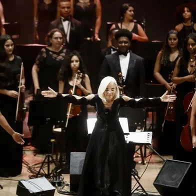 PORTO ALEGRE, RS, BRASIL, 28.04.2022: A Orquestra Villa-Lobos comemora 30 anos de atividades com concerto no Theatro Sao Pedro, na capital. Foto: Camila Hermes/Agencia RBS<!-- NICAID(15081530) -->