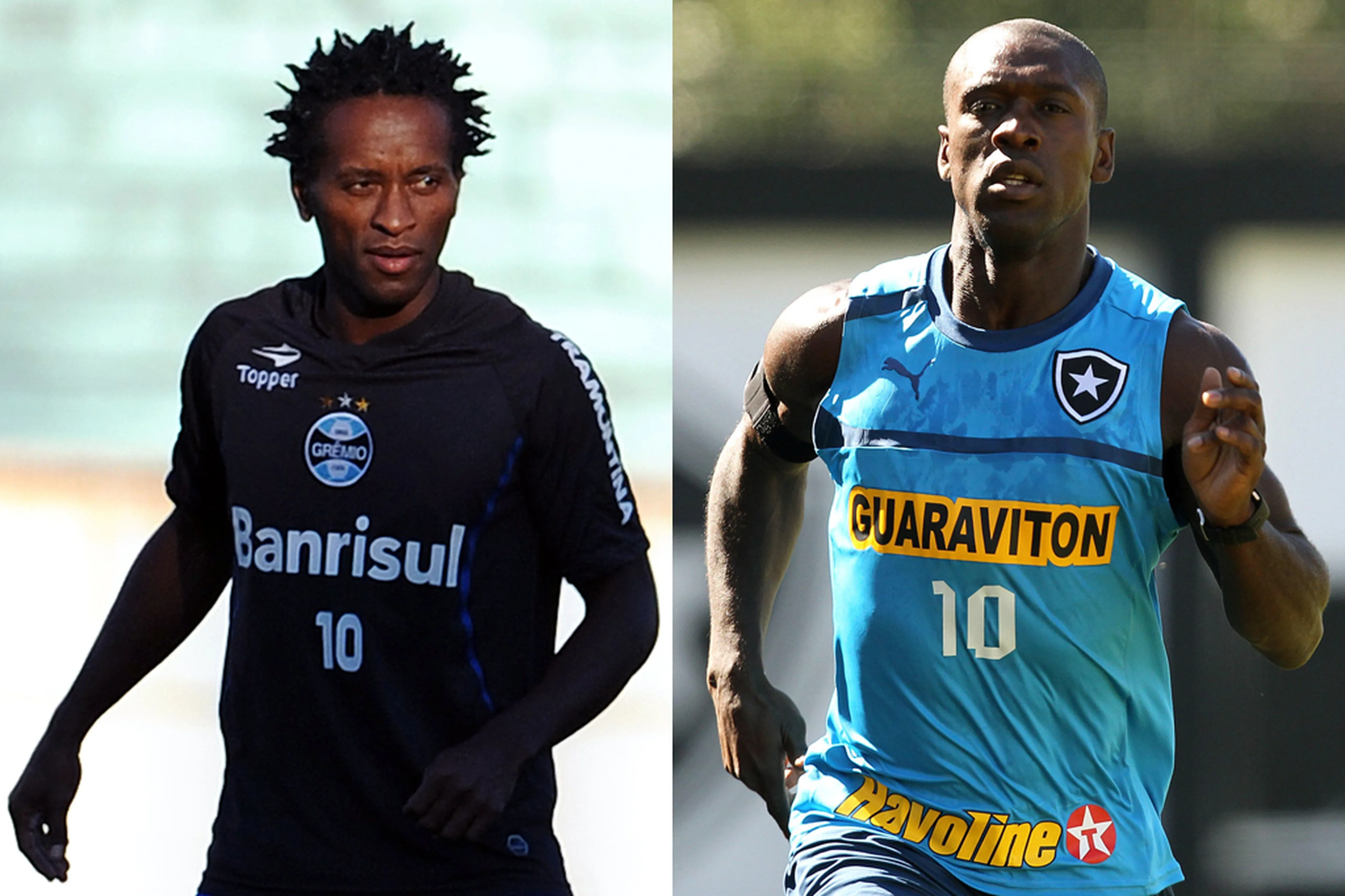 Montagem sobre fotos de Edu Andrade, Grêmio/Divulgação e Satiro Sodre, Botafogo