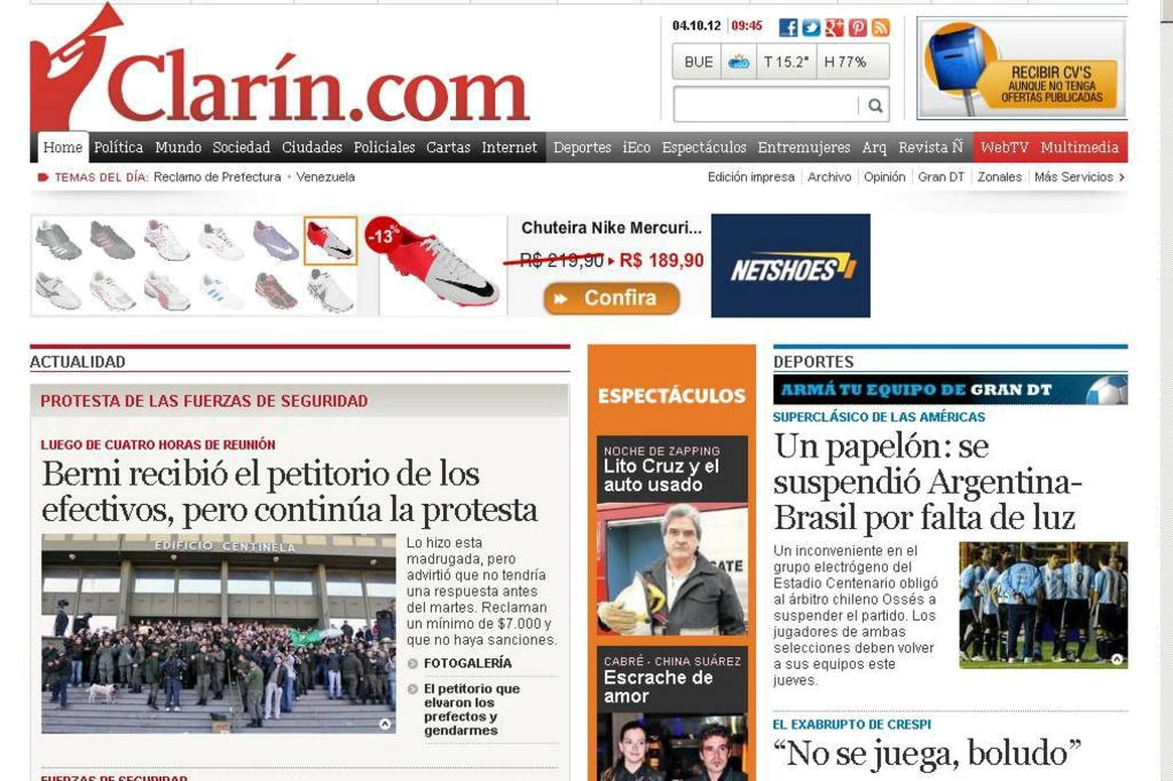 Clarín.com.ar/Reprodução
