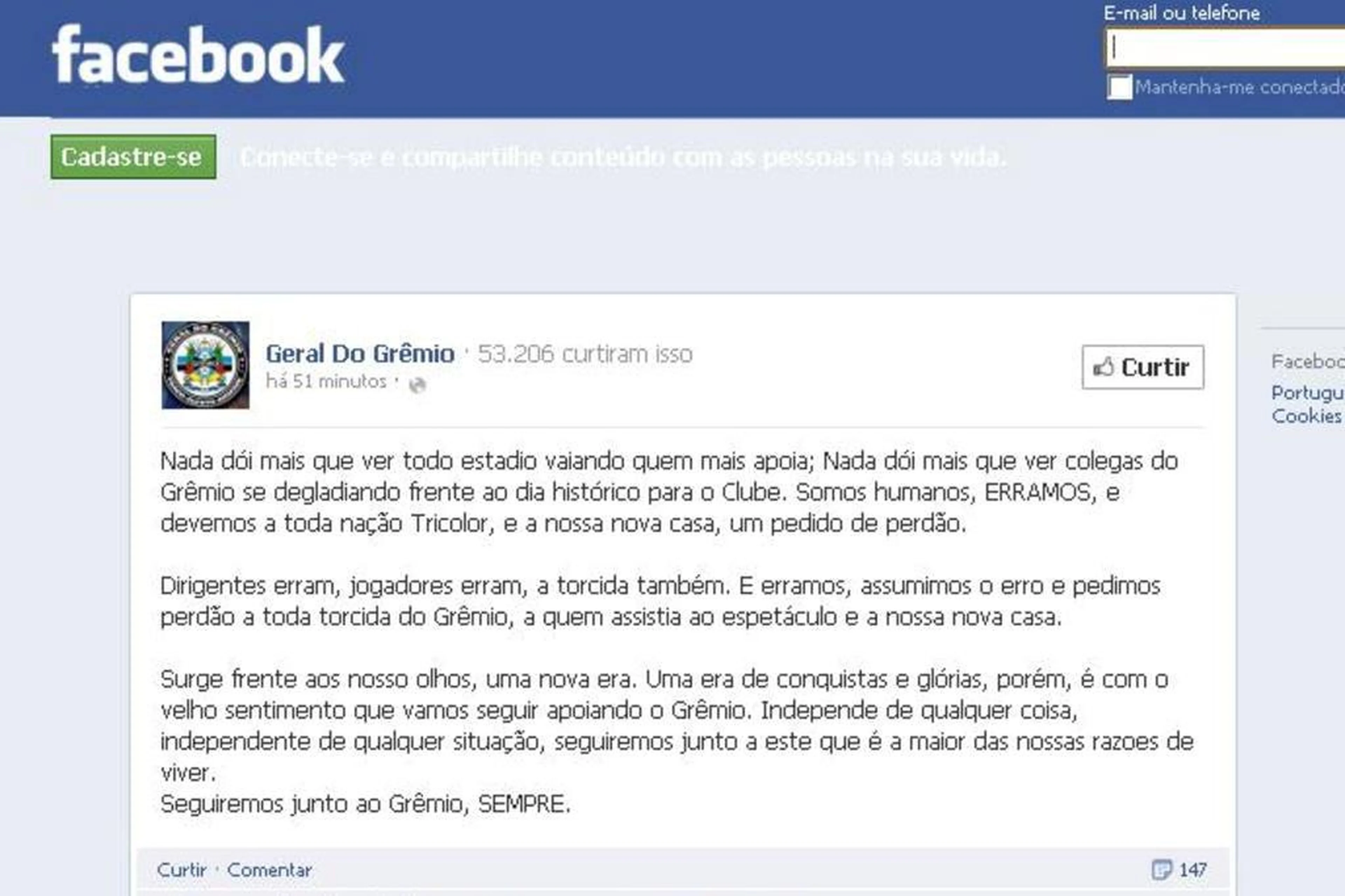 Reprodução/Facebook