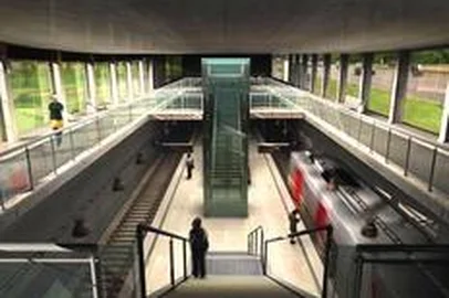 #PÁGINA:03Reprodução da estação Beira-Rio, que beneficiará moradores da Zona Sul quando a primeira etapa do metrô de Porto Alegre estiver pronta. Fonte: Reprodução