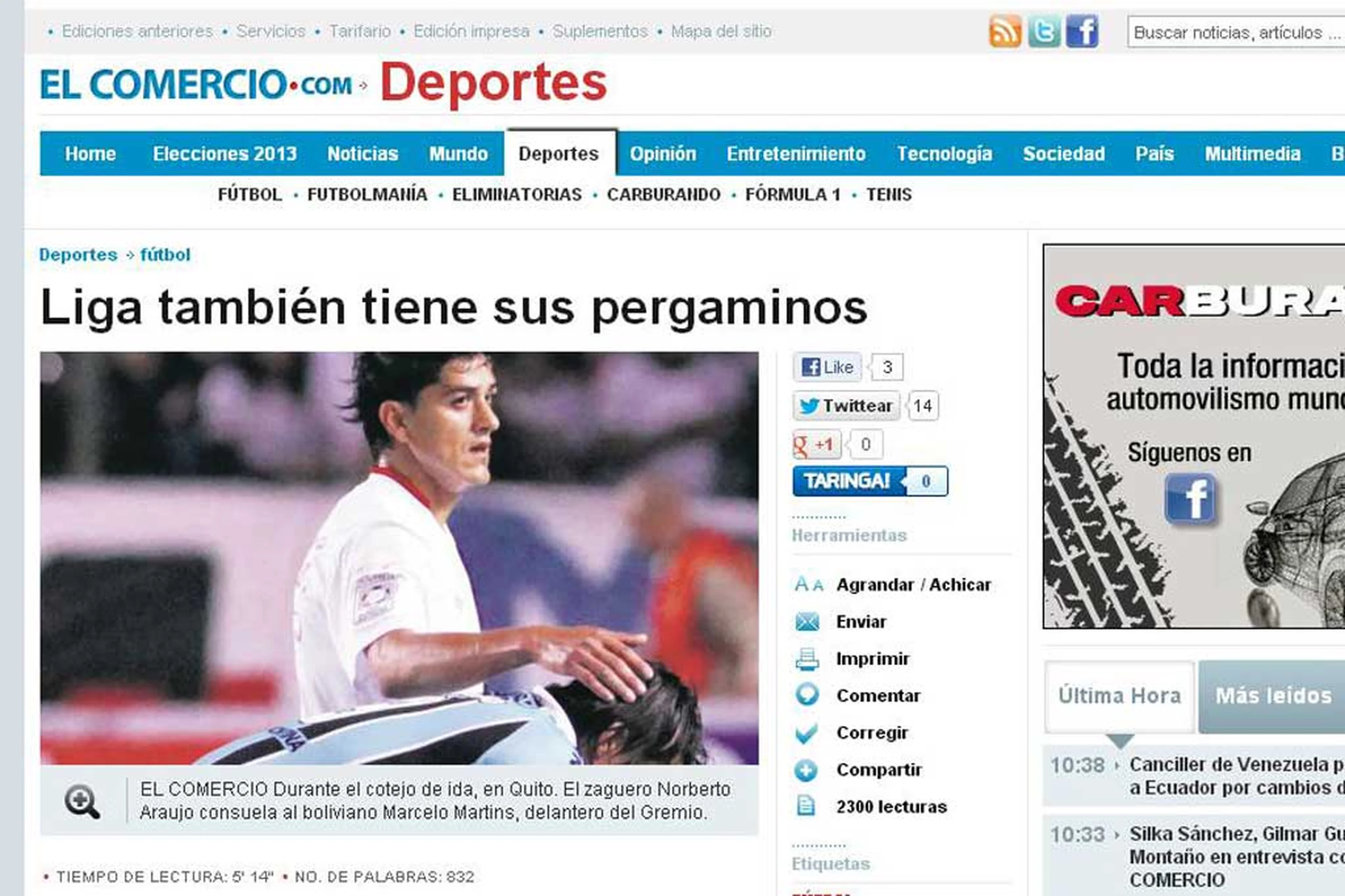 El Comercio/Reprodução