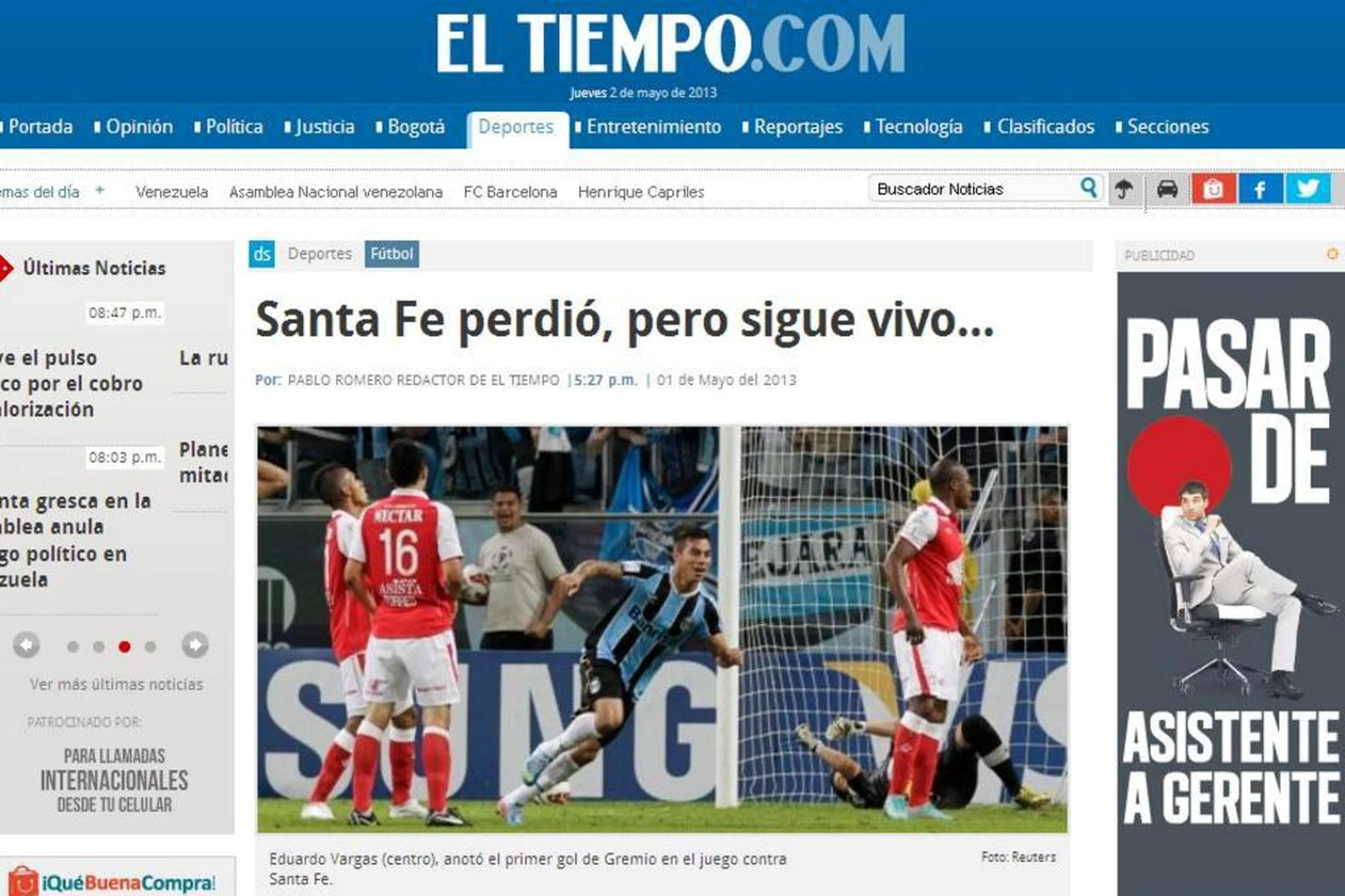 Reprodução/El Tiempo