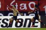 Argentin's Newells Old Boys forward Maximiliano Rodriguez (L) celebrates next to teammate forward Ignacio Scocco after scoring against Brazils Atletico Mineiro during their Copa Libertadores 2013 semifinal first leg football match at Marcelo Bielsa stadium in Rosario, some 350 Km north of Buenos Aires, Argentina, on July 3, 2013. AFP PHOTO / Juan Mabromata