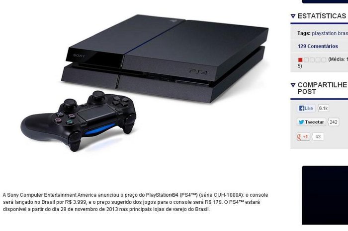 PlayStation anuncia nova versão do PS4 Pro