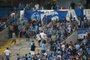  

PORTO ALEGRE , RS , BRASIL , 10-04-2014 - Libertadores da América, Grêmio x Nacional (URU) na Arena.(Foto : MAURO VIEIRA/ Agencia RBS )
Briga na arquibandaca entre torcedores gremistas.