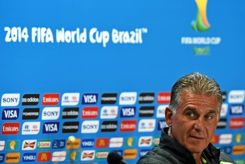 Iran's Portuguese coach Carlos Queiroz looks on during a press conference at The Mineirao Stadium in Belo Horizonte on June 20, 2014, on the eve of their Group F 2014 FIFA World Cup football match against Argentina. AFP PHOTO / BEHROUZ MEHRI