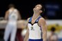 Brazils Diego Hypolito reacts during the floor exercise qualifications at the 44th World Artistic Gymnastics Championships in Antwerp on October 1, 2013. AFP PHOTO/MARTIN BUREAU