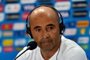 Chilean coach Argentine Jorge Sampaoli addresses a press conference at The Mineirao Stadium in Belo Horizonte on June 27, 2014, on the eve of his teams football match against Brazil during the 2014 FIFA World Cup in Brazil. AFP PHOTO/MARTIN BERNETTI