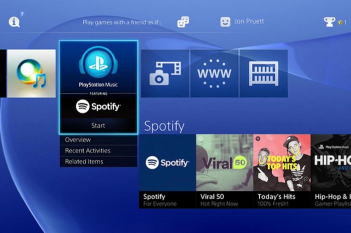 Serviço permite jogar no Playstation e ouvir música no Spotify ao mesmo  tempo