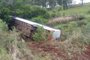 Ônibus tomba na BR-287, em São Vicente do Sul. Seis pessoas ficaram feridas
