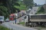  RIO NEGRINHO , SC, BRASIL, 09-11-2015: Greve dos caminhoneiros acontece no trevo das rodovias SC-418 e BR-280 em Rio Negrinho. (Foto: Rodrigo Philipps / Agencia RBS , GERAL)