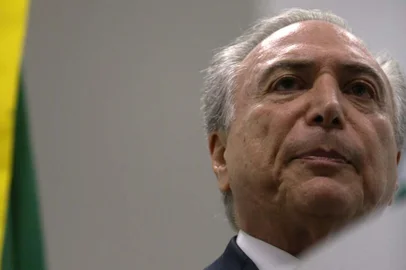  Florianópolis, SC, Brasil, 28/01/2016.Vice-presidente da República Michel Temer (PMDB) e presidente da Fiesc, Glauco José Côrte