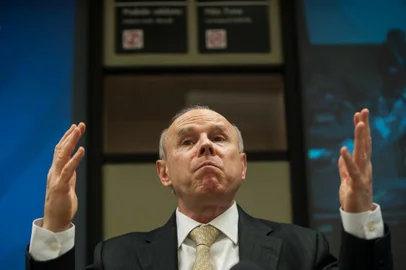 Ministro da Fazenda, Guido Mantega, em palestra sobre infraestrutura