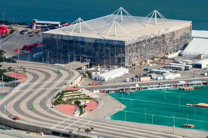  Estádio Olímpico de Esportes Aquáticos, no Parque Olímpico da Barra. (Foto Gabriel Heusi/Brasil2016.gov.br)Indexador: Â©2016_GabrielHeusi_HeusiActionFotógrafo: CEO