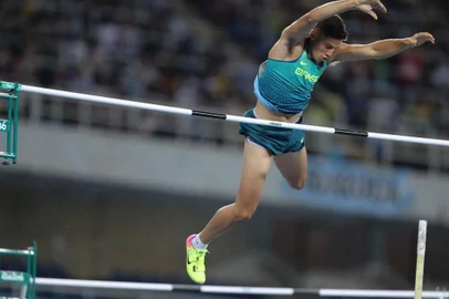 RIO DE JANEIRO 13/08/2016 - ESTÃDIO OLÍMPICO  -  Prova classificatória de salto com vara, durante os jogos Rio 2016, no Rio de Janeiro. Na foto: Thiago Braz Da Silva.