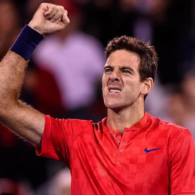 MONTREAL, QC - AUGUST 07: Juan Martin del Potro of Argentina reacts after defeating John Isner of the United States 7-5, 7-5 during day four of the Rogers Cup presented by National Bank at Uniprix Stadium on August 7, 2017 in Montreal, Quebec, Canada.   Minas Panagiotakis/Getty Images/AFP MONTREAL, QC - AUGUST 07: General view of centre court during the match between John Isner of the United States and Juan Martin del Potro of Argentina on day four of the Rogers Cup presented by National Bank at Uniprix Stadium on August 7, 2017 in Montreal, Quebec, Canada.   Minas Panagiotakis/Getty Images/AFP