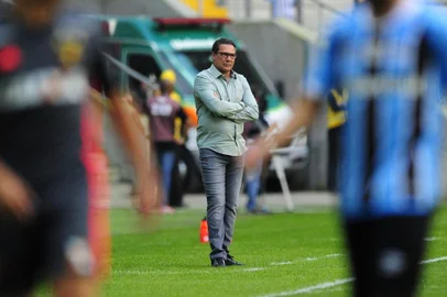  PORTO ALEGRE, RS, BRASIL, 02.09.2017.Grêmio encara o Sport na Arena. Com time titular, Renato Portaluppi tenta fazer o Grêmio se aproximar do líder Corinthians no Brasileirão, em jogo na Arena. Foto: Carlos Macedo/Agência RBS