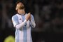 Argentina's Lionel Messi gestures during the 2018 World Cup qualifier football match against Paraguay in Buenos Aires, on September 5, 2017. / AFP PHOTO / Alejandro PAGNI