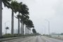 A main street leading to Miami Beach is nearly deserted as outer bands of Hurricane Irma arrive in Miami Beach, Florida, September 9, 2017.
Hurricane Irma weakened slightly to a Category 4 storm early Saturday, according to the US National Hurricane Center, after making landfall hours earlier in Cuba with maximum-strength Category 5 winds. / AFP PHOTO / SAUL LOEB
