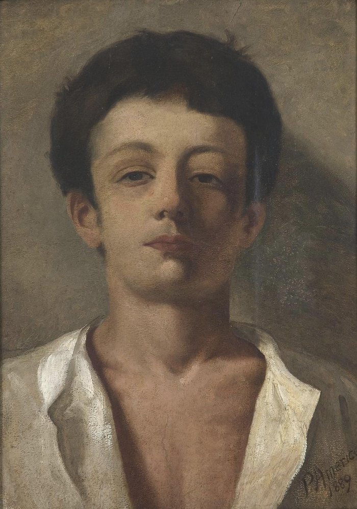 Obra que estará na exposição Queermuseu, do Santander Cultural, a partir de 15 de agosto de 2017.
PEDRO AMÉRICO
Busto de Jovem, 1889
Óleo sobre cartão
45,5 x 33 cm
Acervo Pinacoteca Ruben Berta, Prefeitura de Porto Alegre, RS
