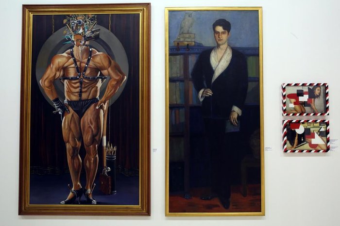  

PORTOALEGRE-RS-BR 14.08.2017
Exposição do Santander Cultural chamada Queermuseu ¿ Cartografias da Diferença na Arte Brasileira.
Obras em pé:
a direita: Cândido Portinari 
a esquerda: Fernado Baril - Halterofilista

FOTÓGRAFO: TADEU VILANI AGÊNCIARBS Editoria/Caderno: Segundo Caderno