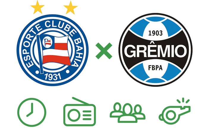 escudos, montagem, futebol, brasileirão, série a, grêmio, bahia