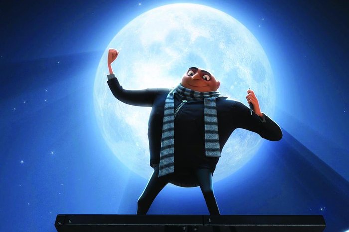 Cena do filme Meu Malvado Favorito (Despicable Me), de Pierre Coffin e Chris Renaud. Na foto, o personagem Gru.