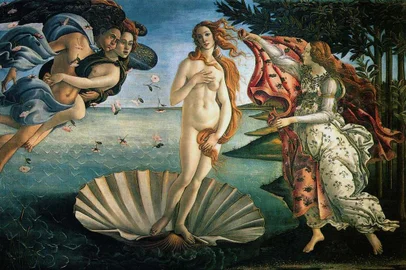 obra O Nascimento de Venus, de Sandro Botticelli