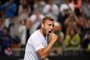  

TENNIS-AUS-OPEN

Britains Daniel Evans celebrates his victory against Australias Bernard Tomic during their mens singles third round match on day five of the Australian Open tennis tournament in Melbourne on January 20, 2017. 
SAEED KHAN / AFP

Editoria: SPO
Local: Melbourne
Indexador: SAEED KHAN
Secao: tennis
Fonte: AFP
Fotógrafo: STF