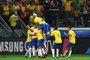  

Brazils Paulinho (covered) celebrates with teammates after scoring against Chile during their 2018 World Cup football qualifier match in Sao Paulo, Brazil, on October 10, 2017. / AFP PHOTO / Nelson ALMEIDA

Editoria: SPO
Local: Sao Paulo
Indexador: NELSON ALMEIDA
Secao: soccer
Fonte: AFP
Fotógrafo: STF