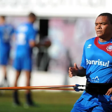  CAXIAS DO SUL, RS, BRASIL 13/04/2017Time do SER Caxias treino no estádio Centenário antes de enfrentar o Inter pela semifinal do Gauchão 2017. Na foto: O volante Marabá. (Felipe Nyland/Agência RBS)