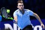  

USAs Jack Sock returns against Croatias Marin Cilic during their mens singles round-robin match on day three of the ATP World Tour Finals tennis tournament at the O2 Arena in London on November 14, 2017. / AFP PHOTO / Glyn KIRK

Editoria: SPO
Local: London
Indexador: GLYN KIRK
Secao: tennis
Fonte: AFP
Fotógrafo: STR