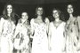 A rainha Marilia Conte entre as princesas Silvana Moreira, Bebel Eberle, Magda Martini e Nora Torelly.