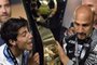  

Mexico´s Pachuca footballers Erick Gutierrez (L) and Oscar "El Conejo" Perez celebrate with the trophy after defeating Mexico´s Tigres during their CONCACAF Champions League Final football match at the Hidalgo stadium in Pachuca, Hidalgo state, Mexico on April 26, 2017. 
The match ended 1-0. / AFP PHOTO / PEDRO PARDO

Editoria: SPO
Local: Pachuca
Indexador: PEDRO PARDO
Secao: soccer
Fonte: AFP
Fotógrafo: STF