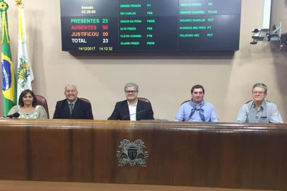 Eleita mesa diretora 2018 da Câmara de Vereadores de Caxias do Sul. Alberto Meneguzzi (PSB) é o presidente. 