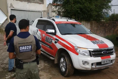  CAPÃO DO LEÃO, RS, BRASIL - 05.04.2016 : MP faz ofensiva contra empresa de segurança suspeita de tortura em Pelotas. Investigadores definem a Nasf como uma milícia. Ela é suspeita de praticar tortura física e psicológica contra homens capturados por crimes. (FOTO: TADEU VILANI/AGÊNCIA RBS, Editoria Notícias)