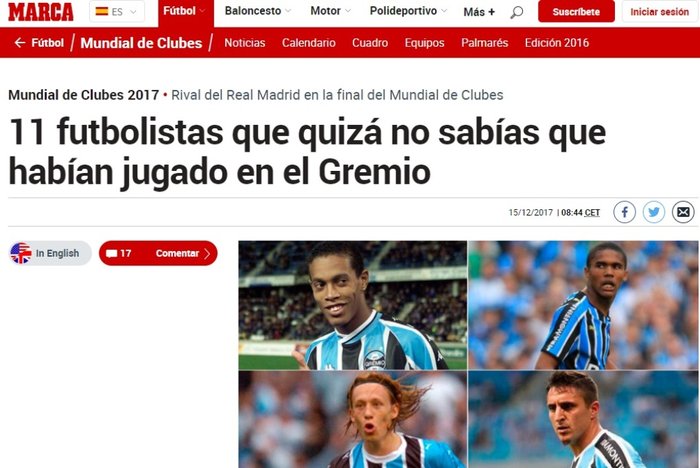 Como a imprensa espanhola destaca o Grêmio no dia da decisão do